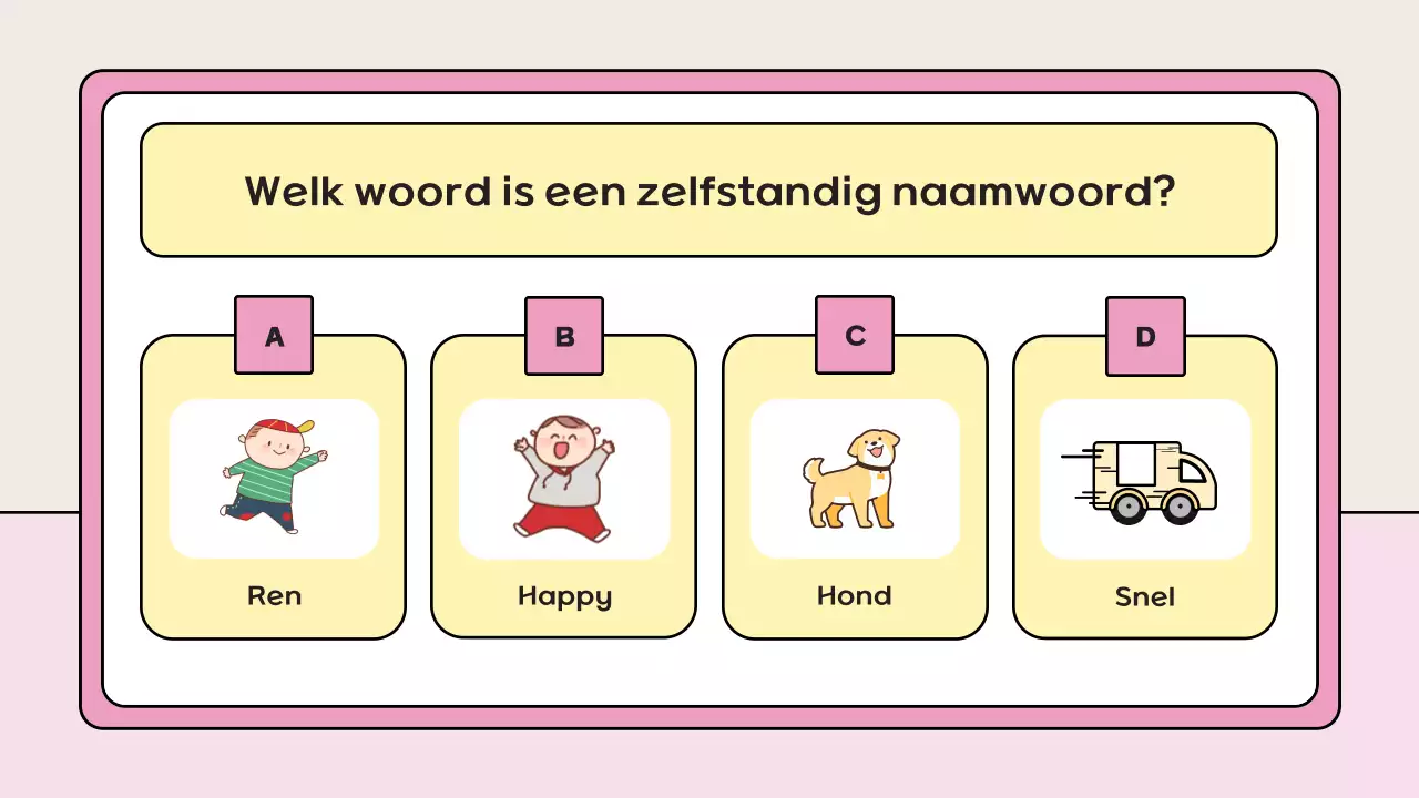 roze speelse quiz studiemateriaal