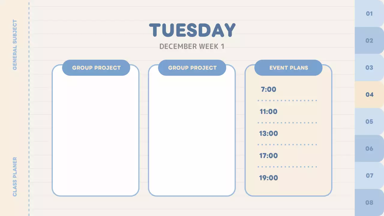 Blue Simple Class Agenda Presentation