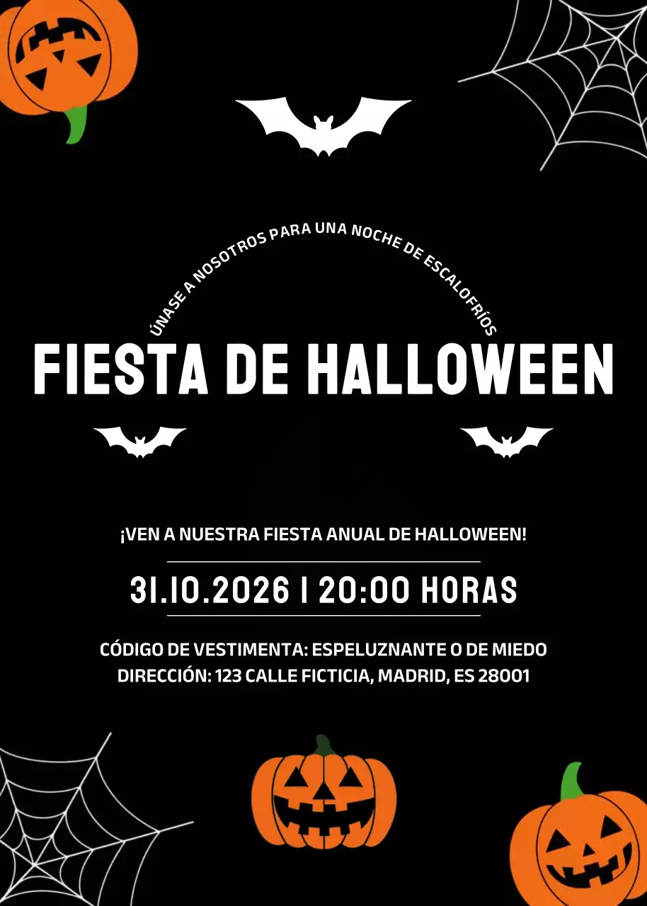 Invitación Espeluznante Negra