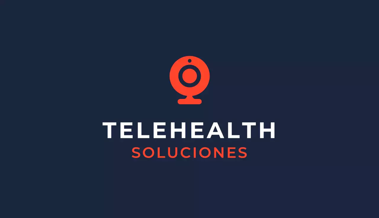 tarjeta de visita profesional naranja de telesalud