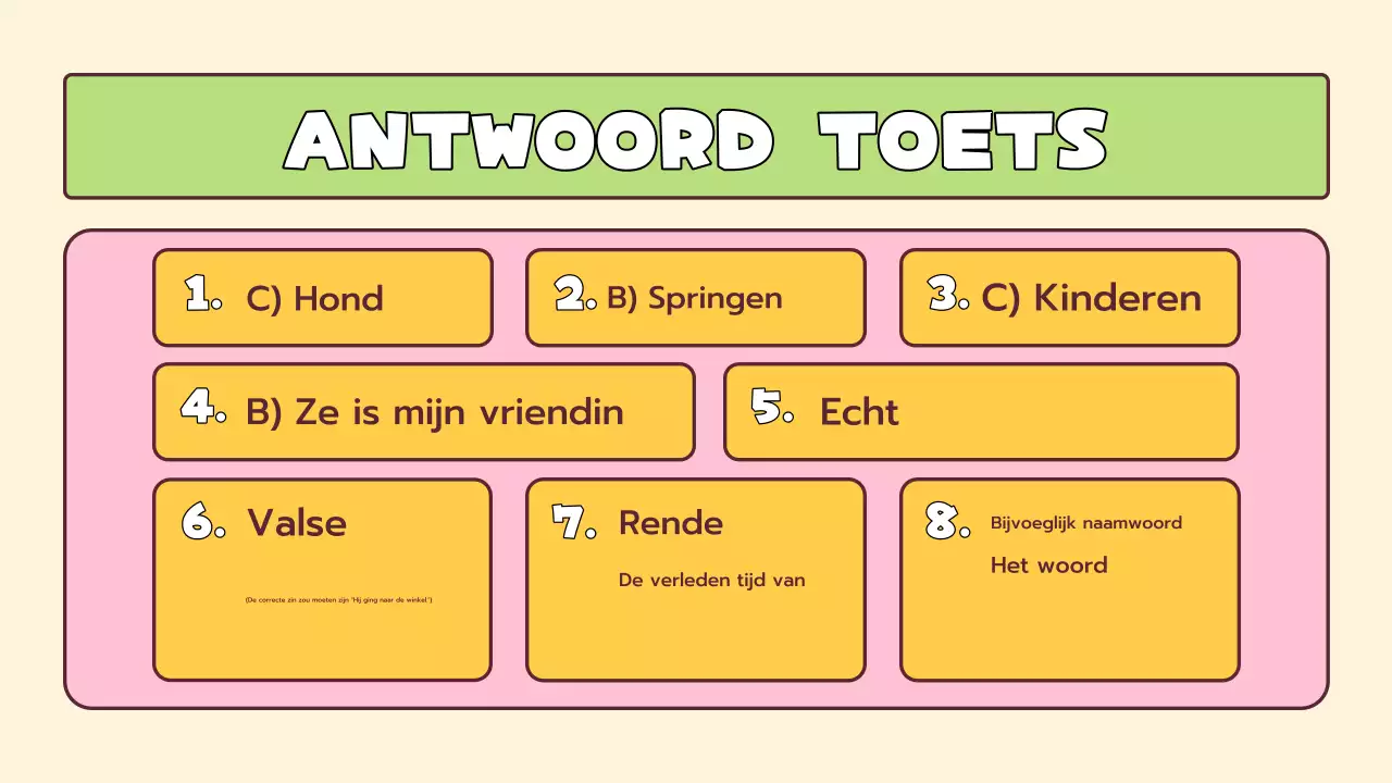 Speelse quiz lay-out voor basisschool