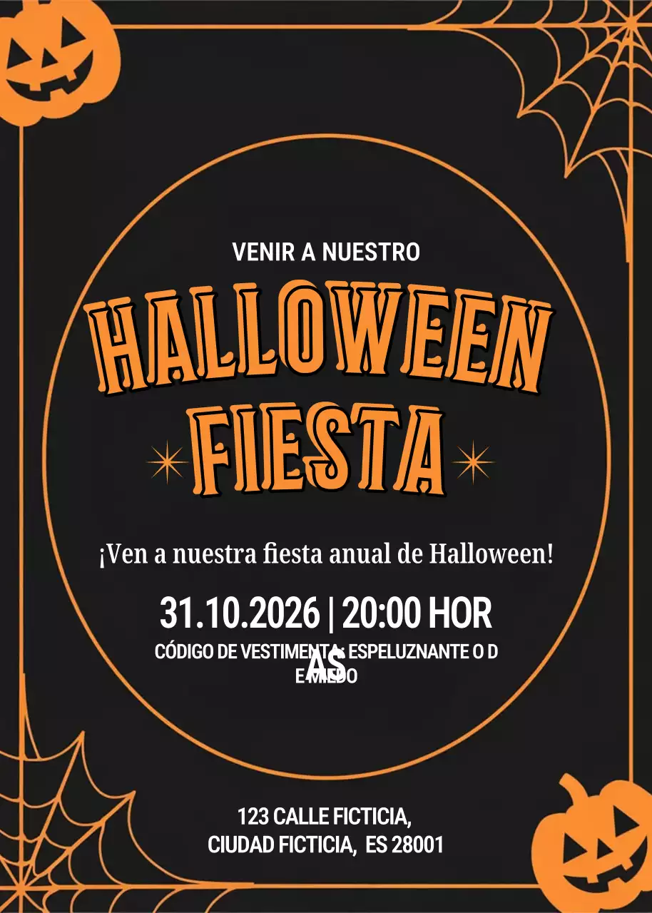 Invitación de Halloween retro naranja