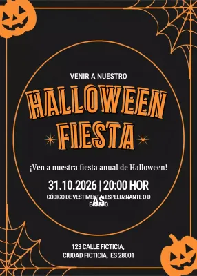 Invitación de Halloween retro naranja