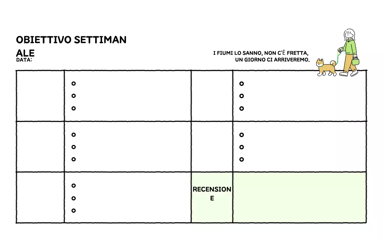 Calendario illustrato con un grazioso stile di linee