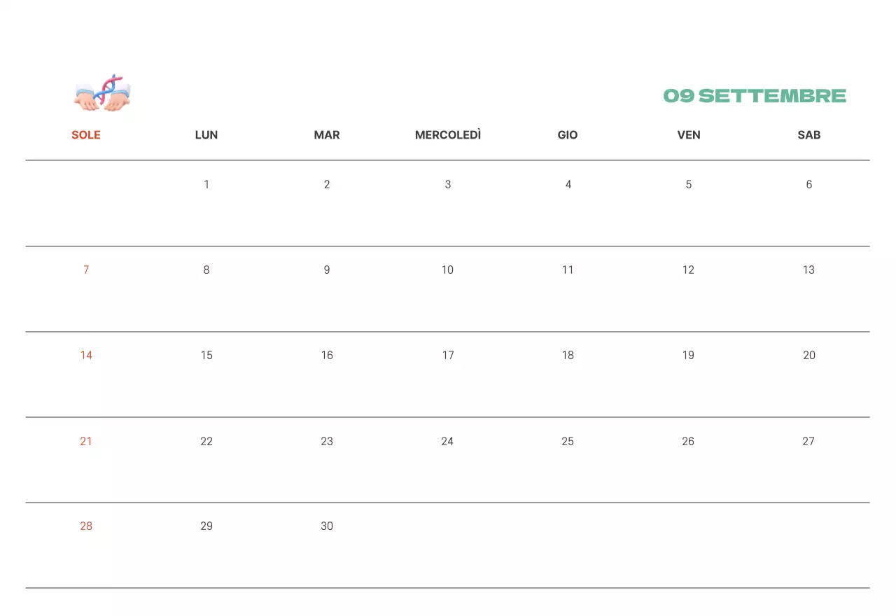 Un ospedale festivo con illustrazioni a tema salute e famiglia e accenti colorati