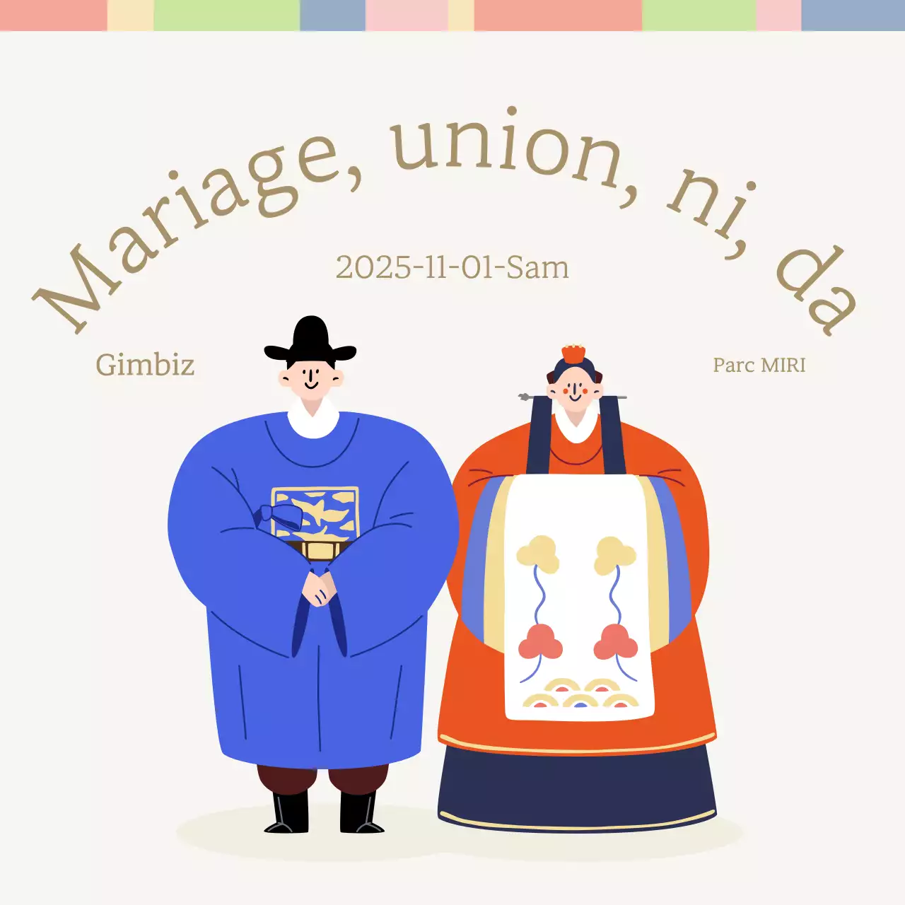 Invitations de mariage traditionnelles, mignonnes et propres