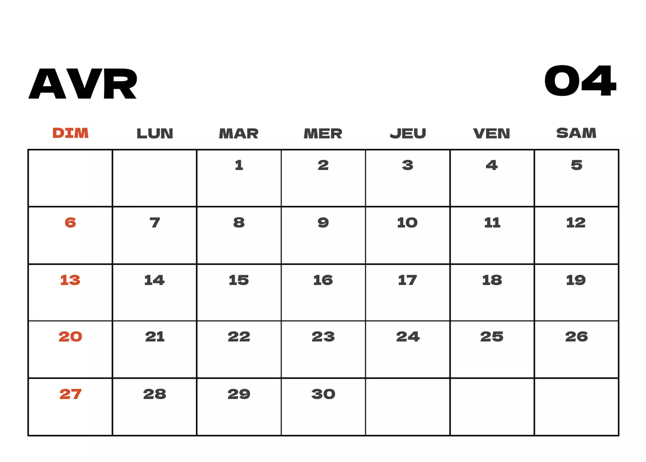 Calendrier de nettoyage des photos du ciel