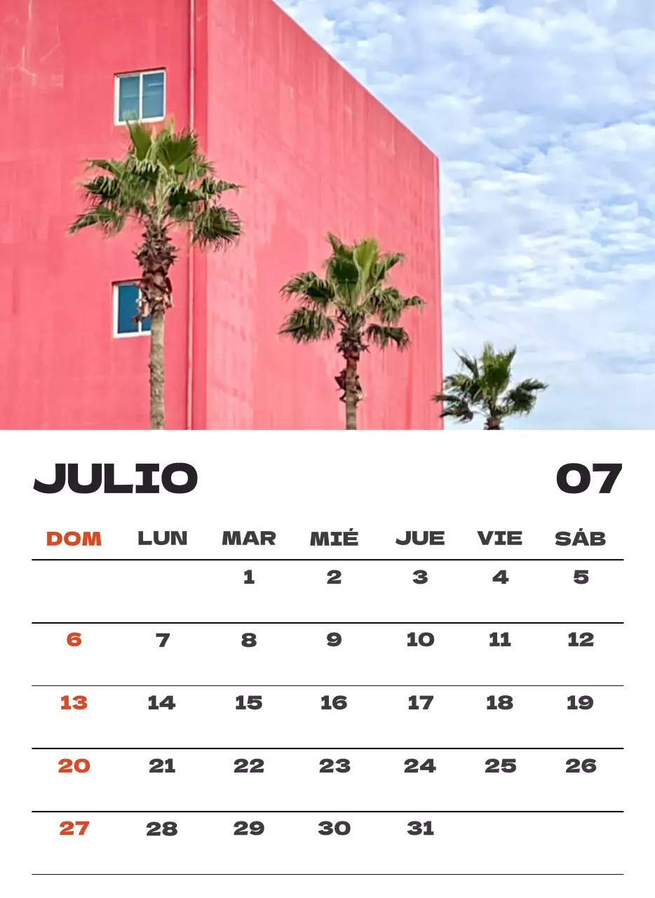 Cielo foto calendario limpio