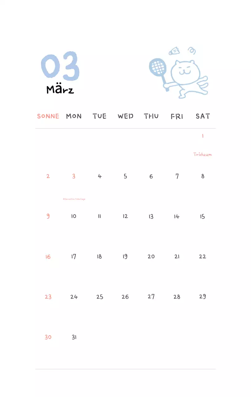 Tageskalender aus Elfenbein