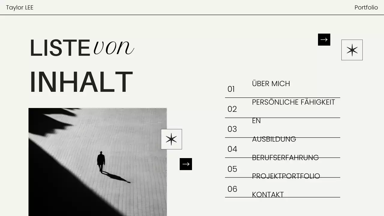 schwarz moderne Fotografie Portfolio