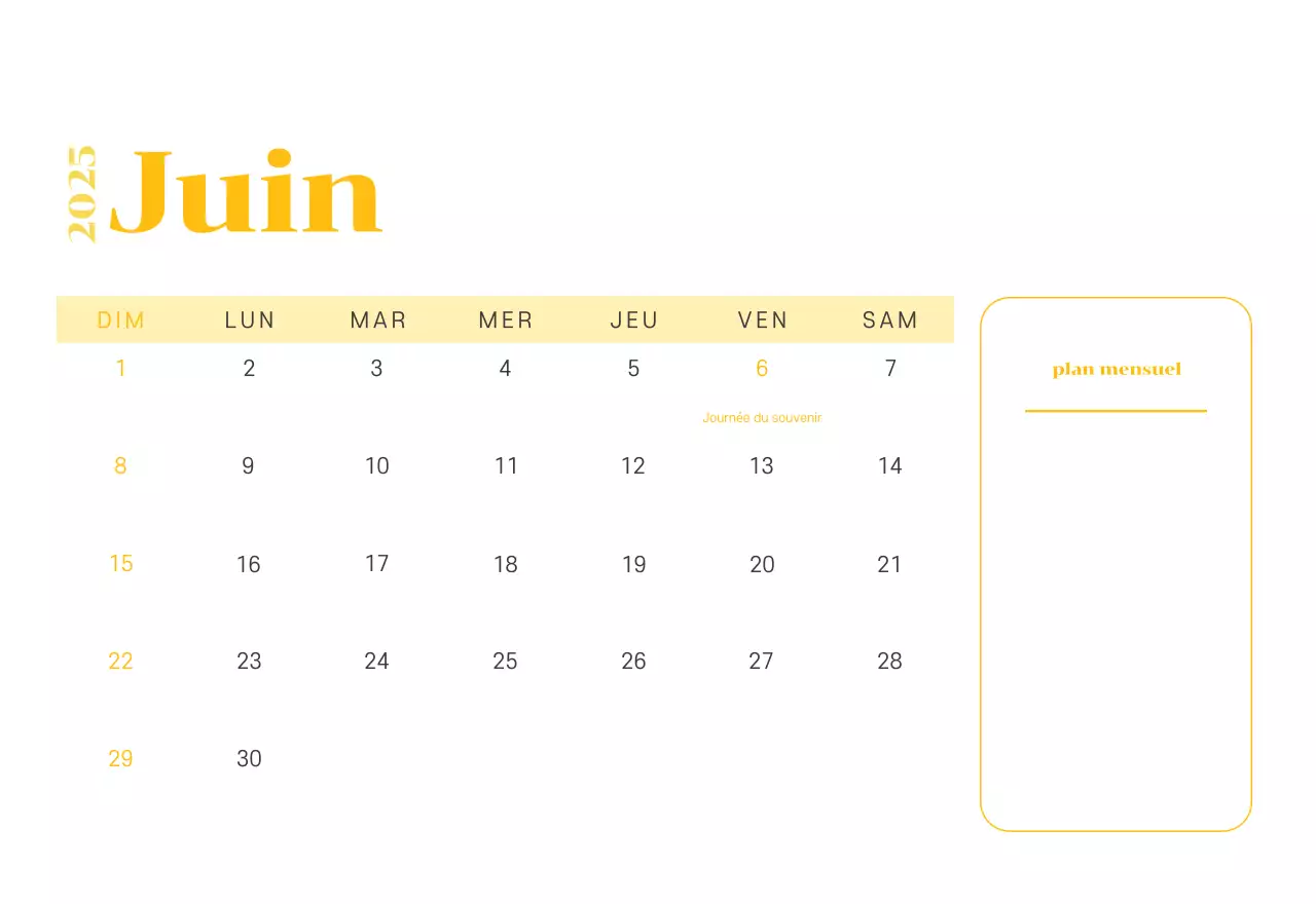 Calendrier avec illustrations de jeunes sur fond jaune-vert