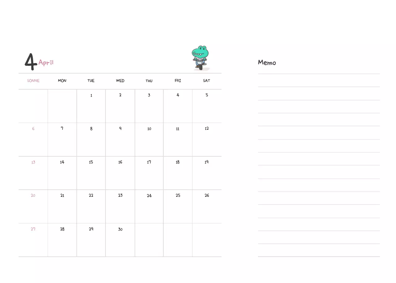 Ein Kalender mit einem niedlichen Ago-Illustrationskonzept