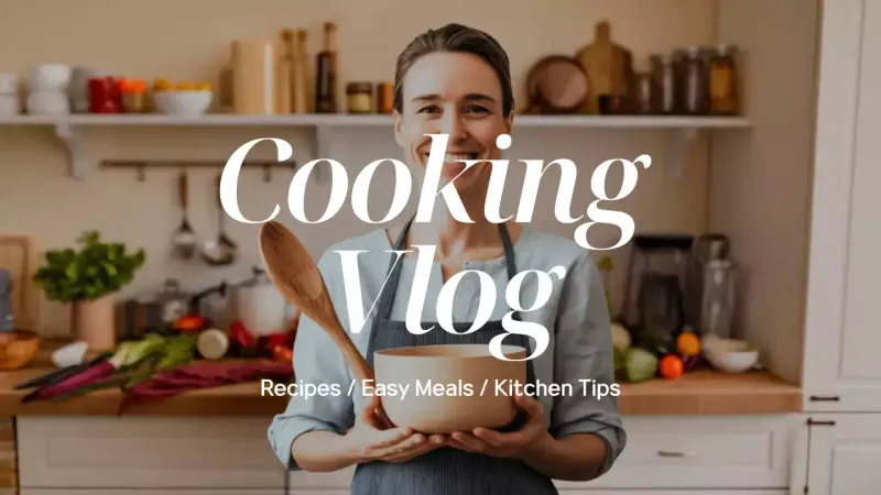 Beige Modern Cooking Vlog YouTube Thumbnail