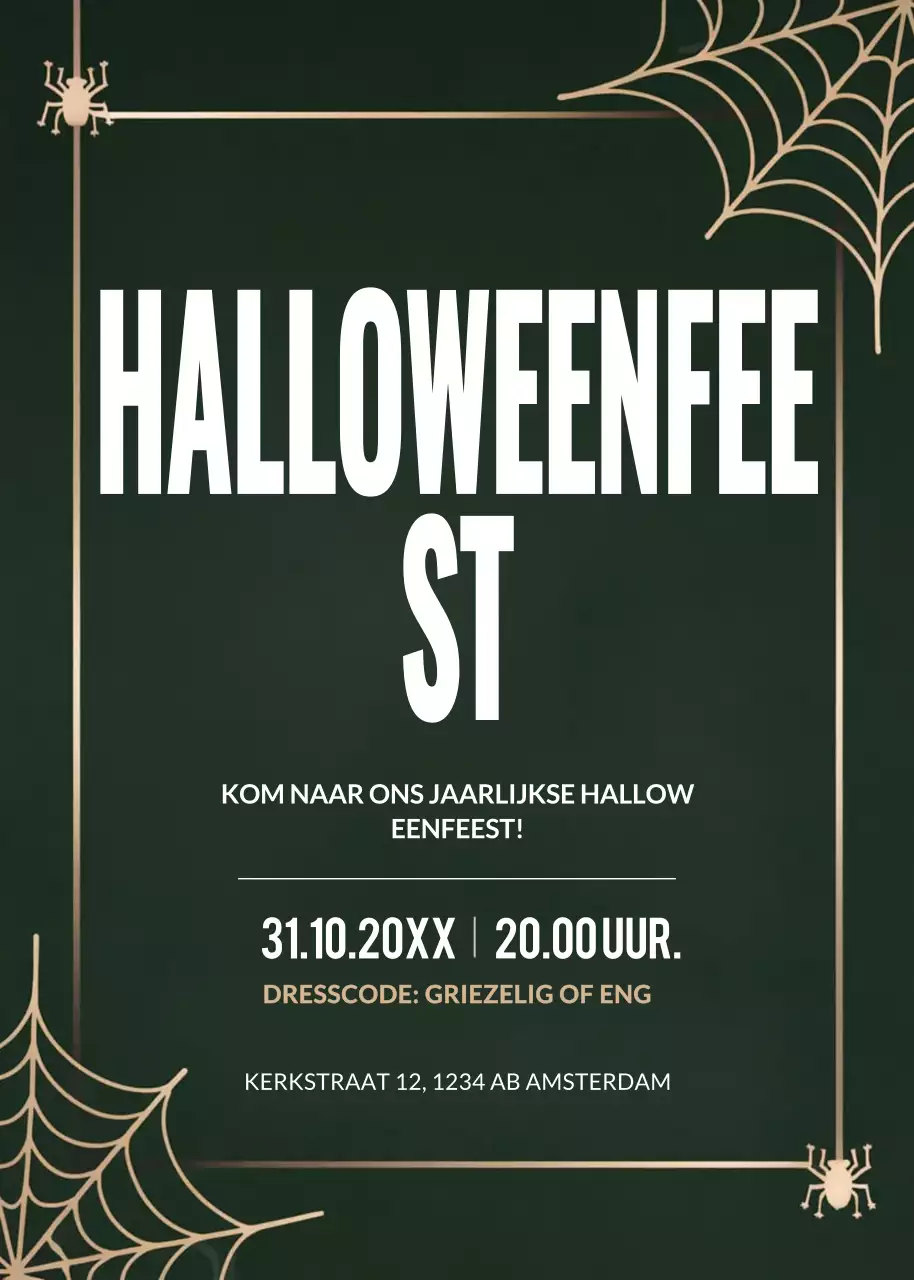 zwarte gothic Halloween uitnodiging
