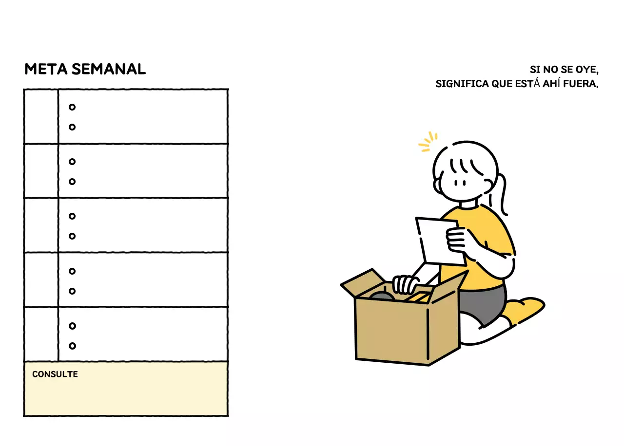 Calendario ilustrado con un bonito estilo de líneas