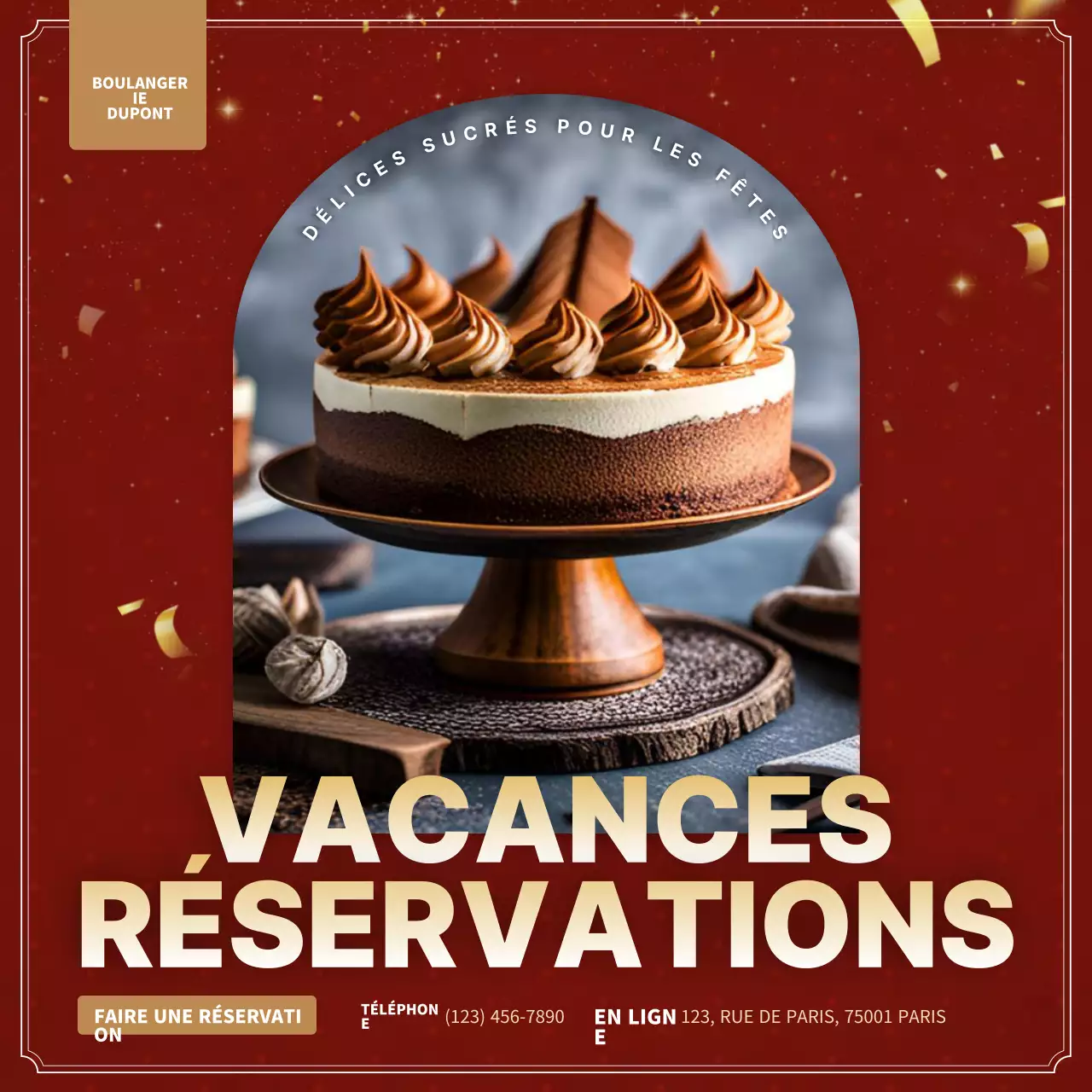 promotion de la boulangerie élégante rouge