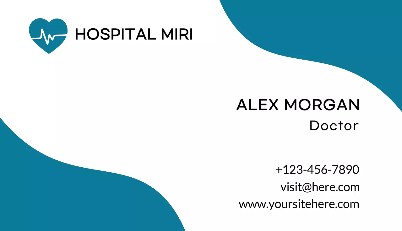 tarjeta de hospital minimal teal