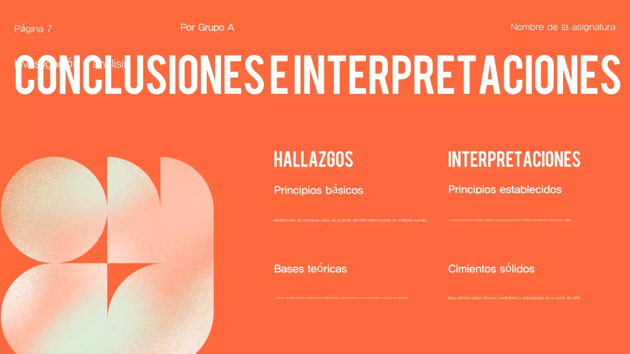 Presentación general del proyecto del Grupo Orange Modern