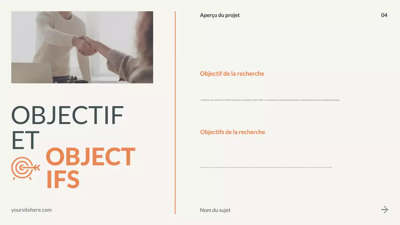 présentation générale du projet orange modern