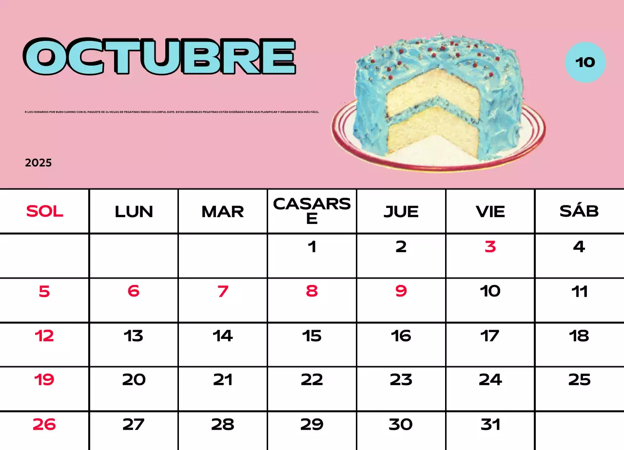 Coloridos calendarios con diversas ilustraciones retro