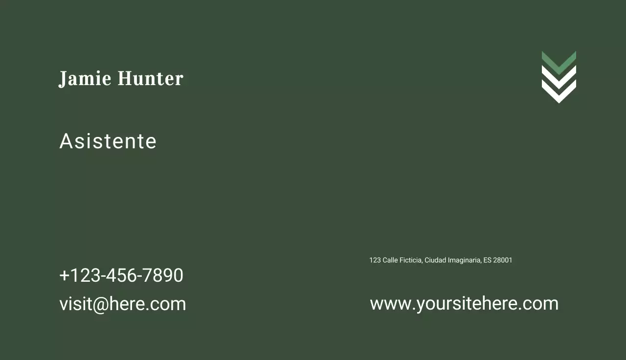 tarjeta de visita minimalista verde