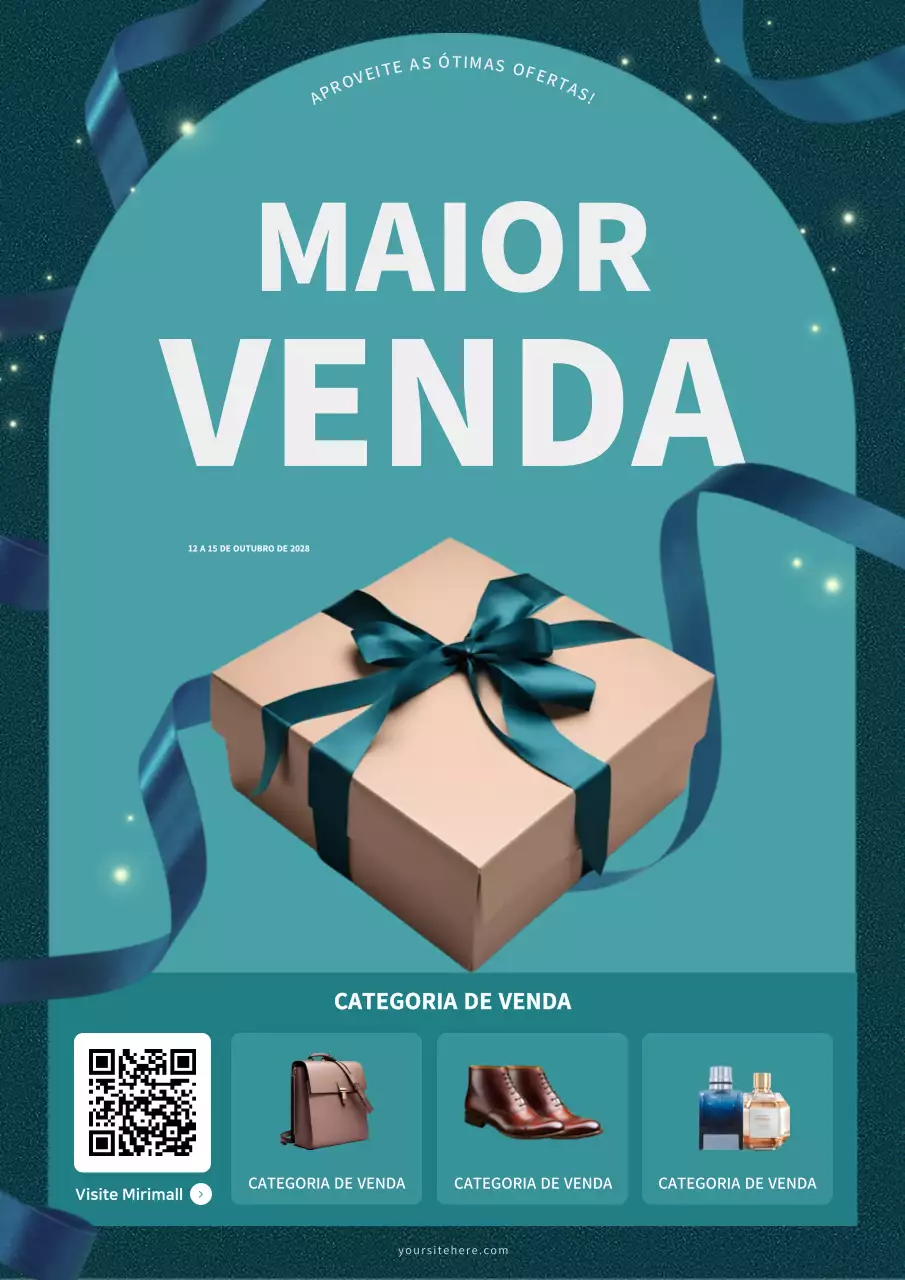 anúncio de venda moderno em azul-petróleo