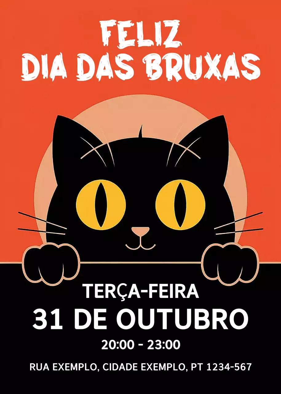 Evento de Halloween Laranja Retro