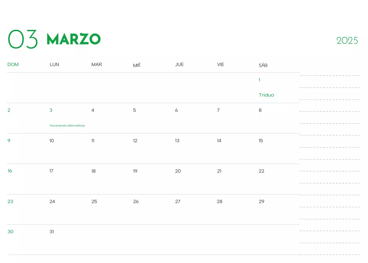 Un calendario con una foto de un cachorro y un bonito mensaje en color verde