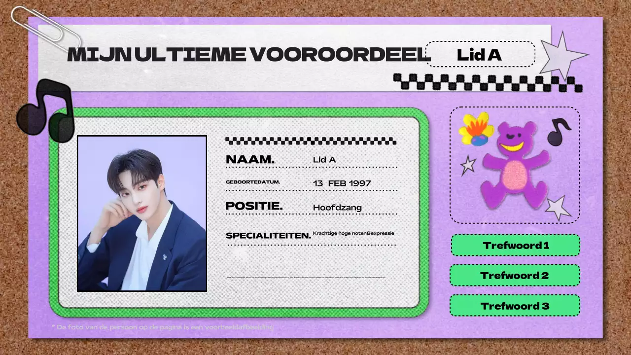 paars y2k mannelijk k-pop idool informatie