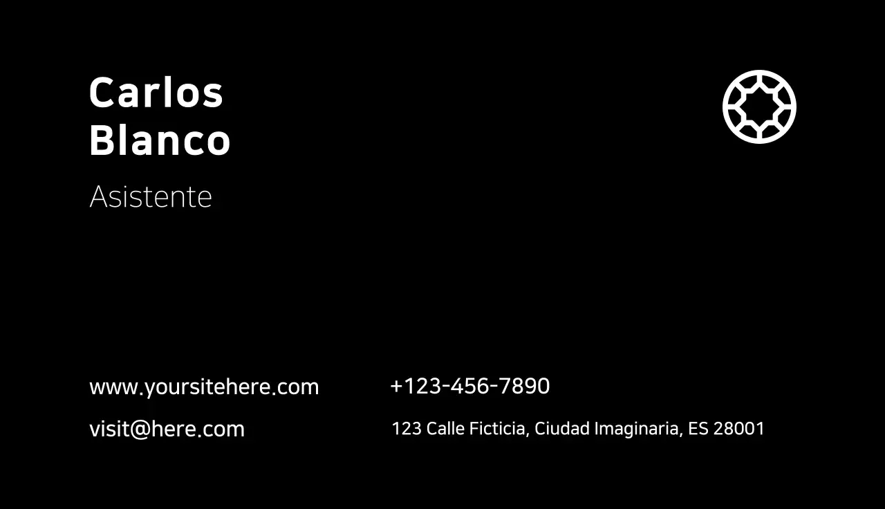 tarjeta de visita minimalista negra