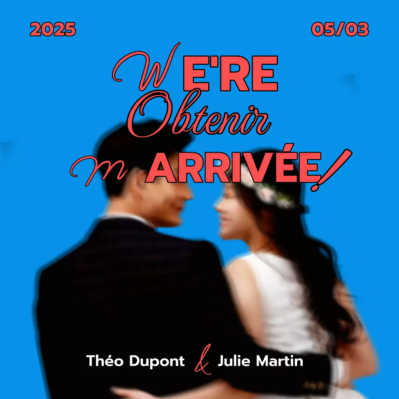 Invitation de mariage vintage américain bleu