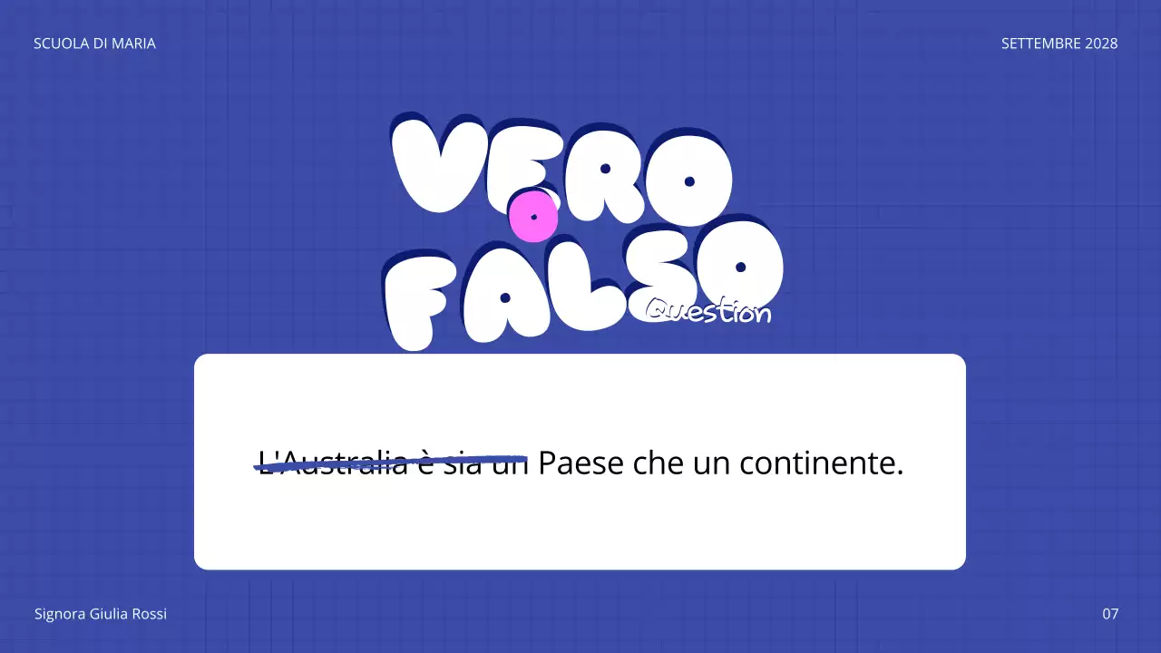 annuncio del quiz ludico blu