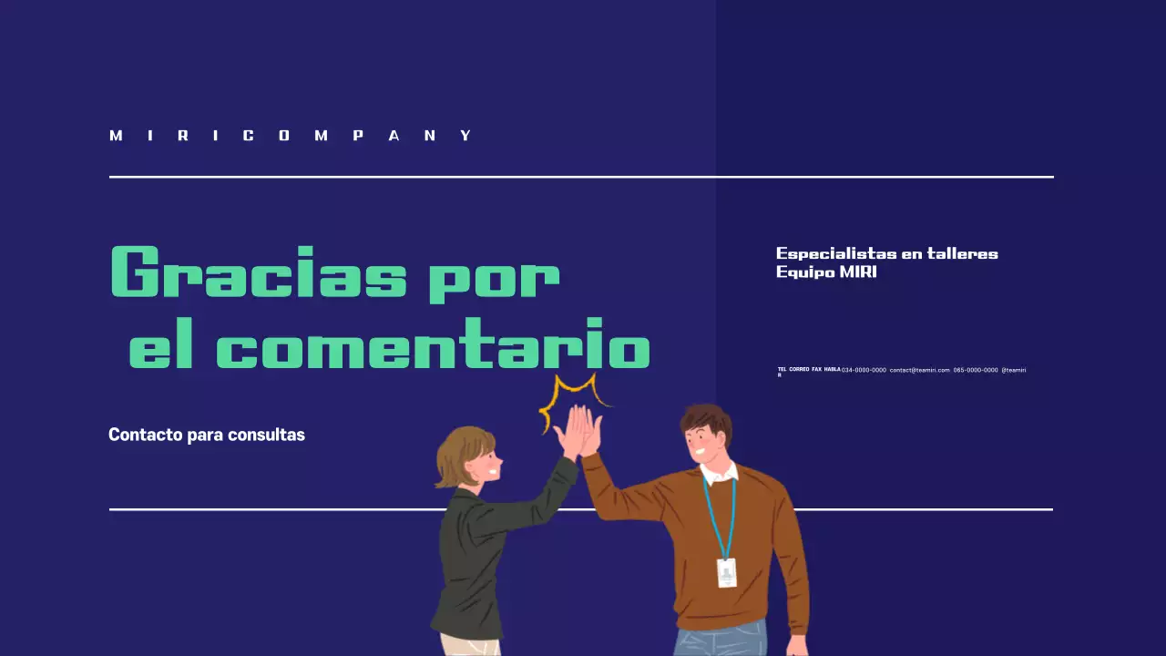 Propuesta de taller sencillo en azul marino y verde