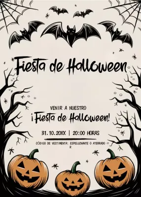 invitación gótica negra de Halloween