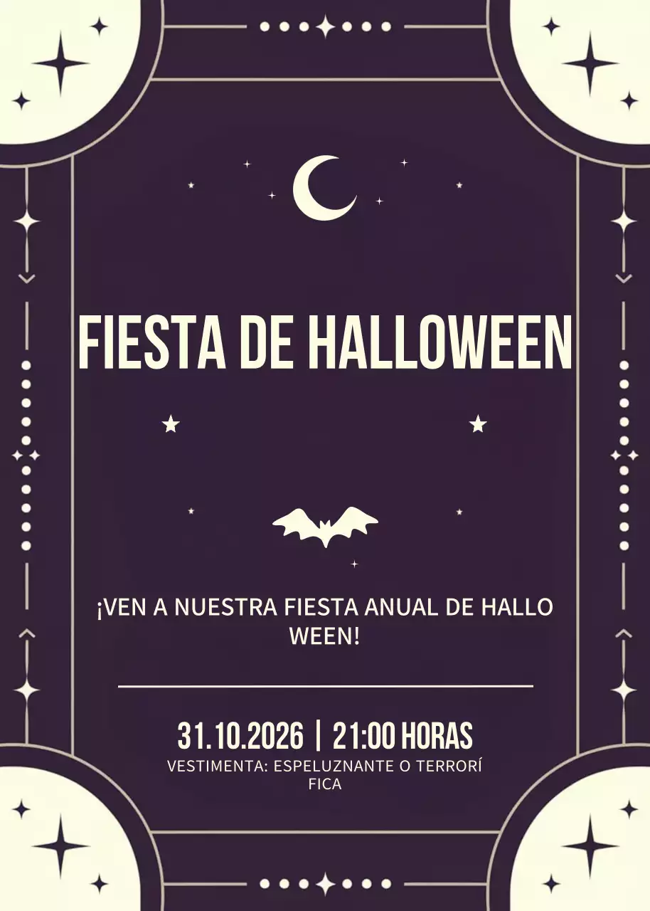 Invitación de Halloween retro negra
