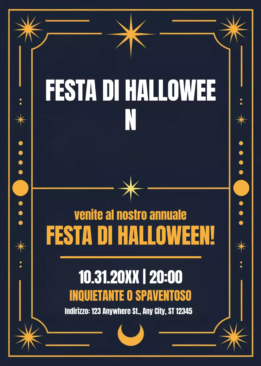 invito di Halloween retro navy