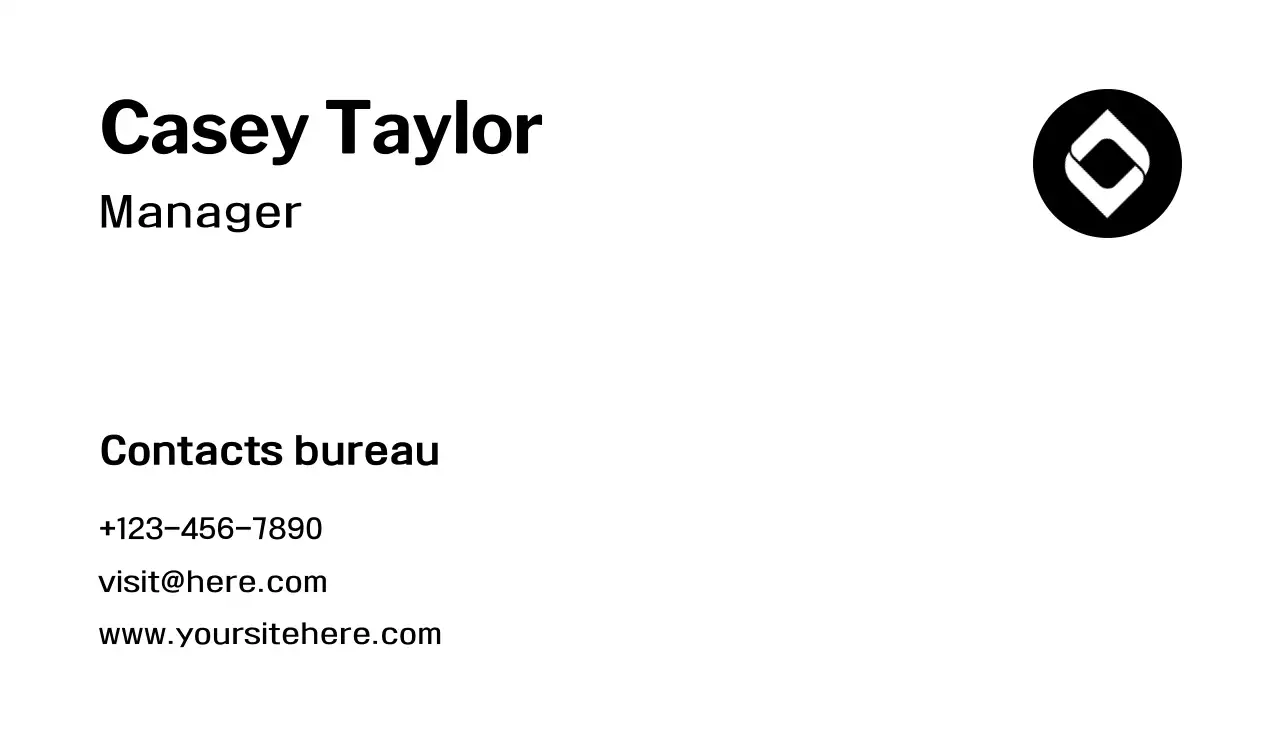 carte de visite minimale en noir et blanc