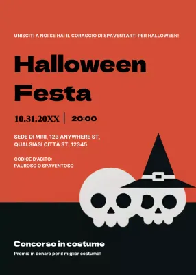 Invito alla festa di Halloween arancione e nero