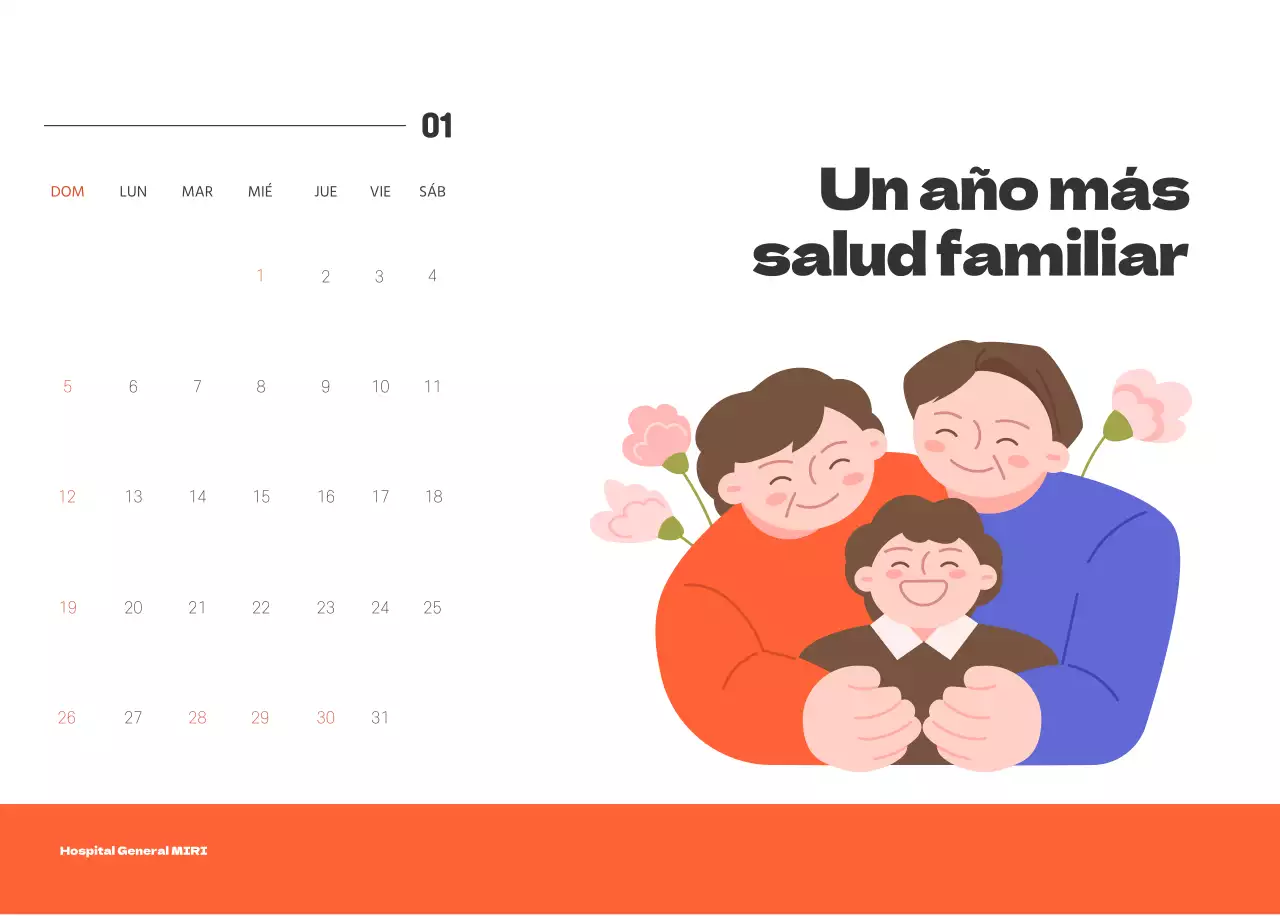 Un hospital festivo con ilustraciones de temática sanitaria y familiar y acentos de color