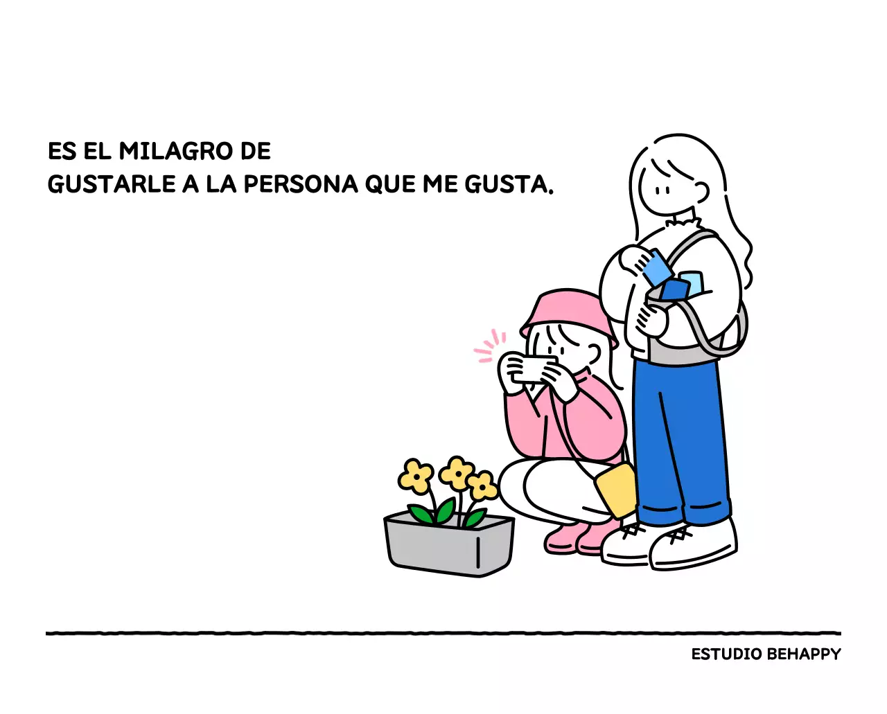 Calendario ilustrado con un bonito estilo de líneas