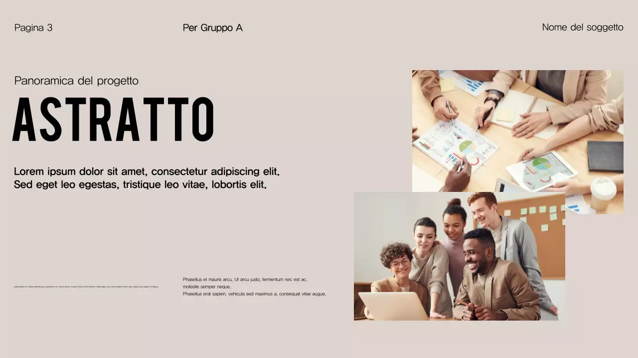 Presentazione del progetto Orange Modern Group