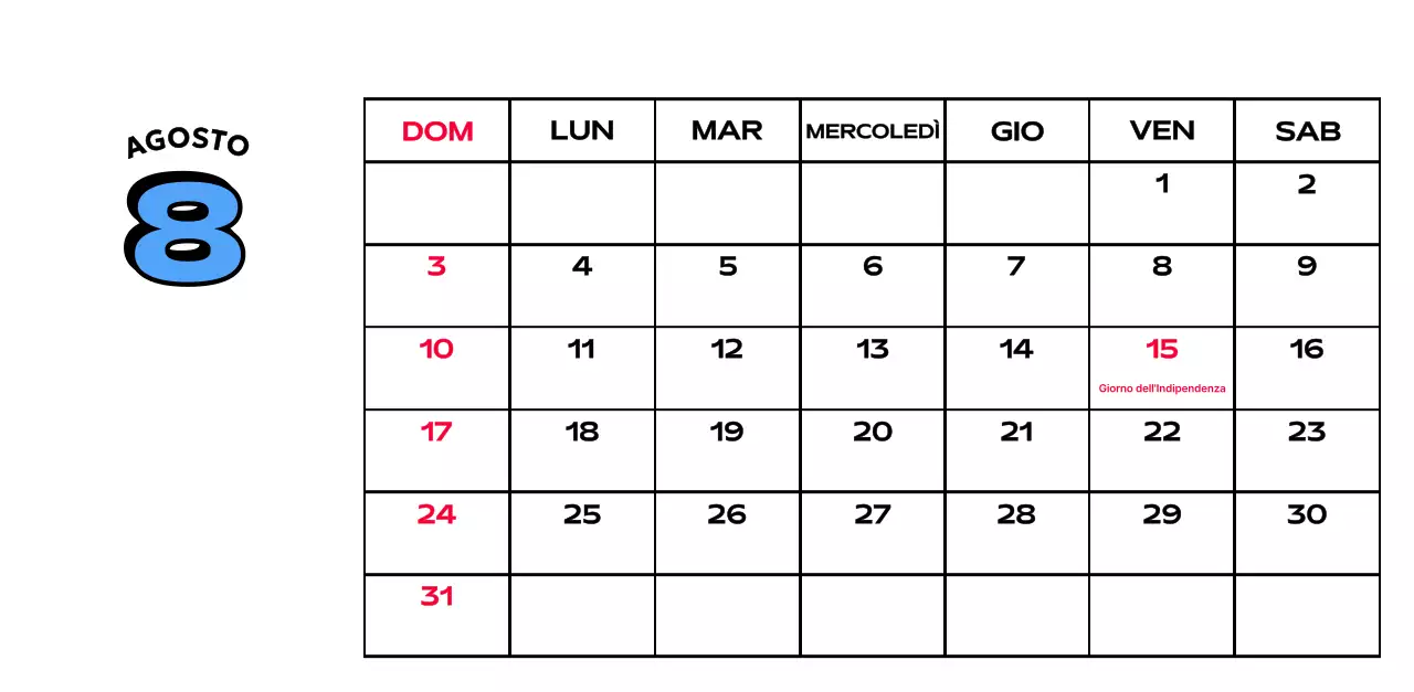 Calendari colorati con una varietà di illustrazioni retrò