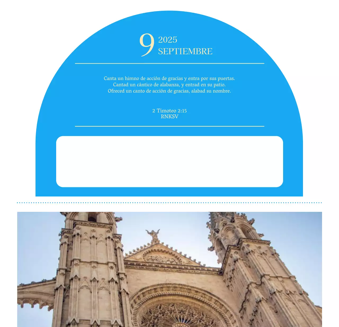 Calendario eclesiástico azul de concepto moderno