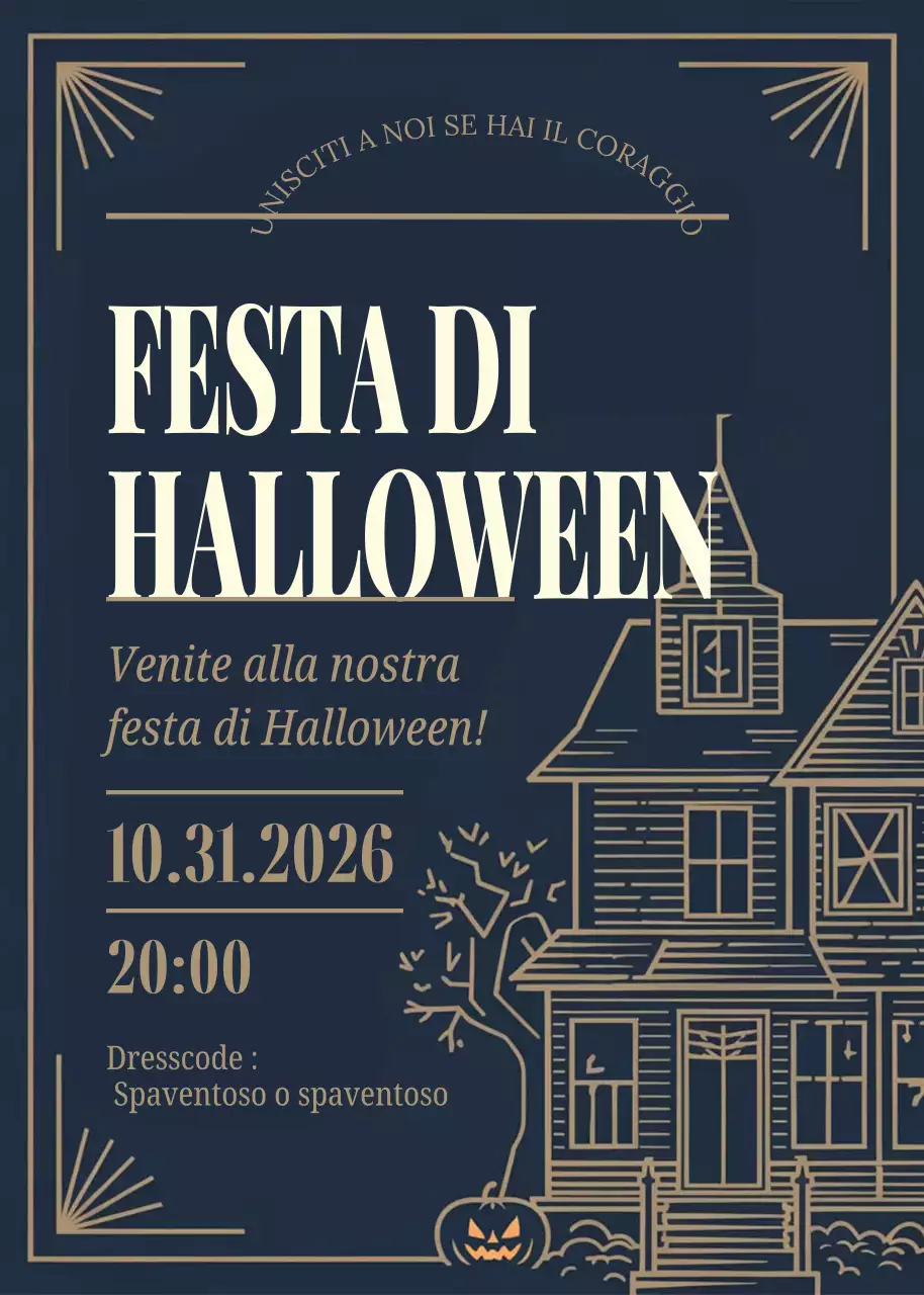 Invito di Halloween Vintage Navy