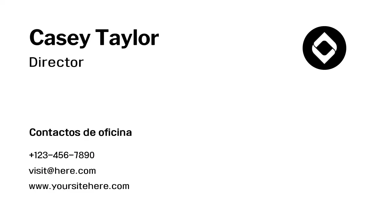tarjeta de visita minimalista en blanco y negro