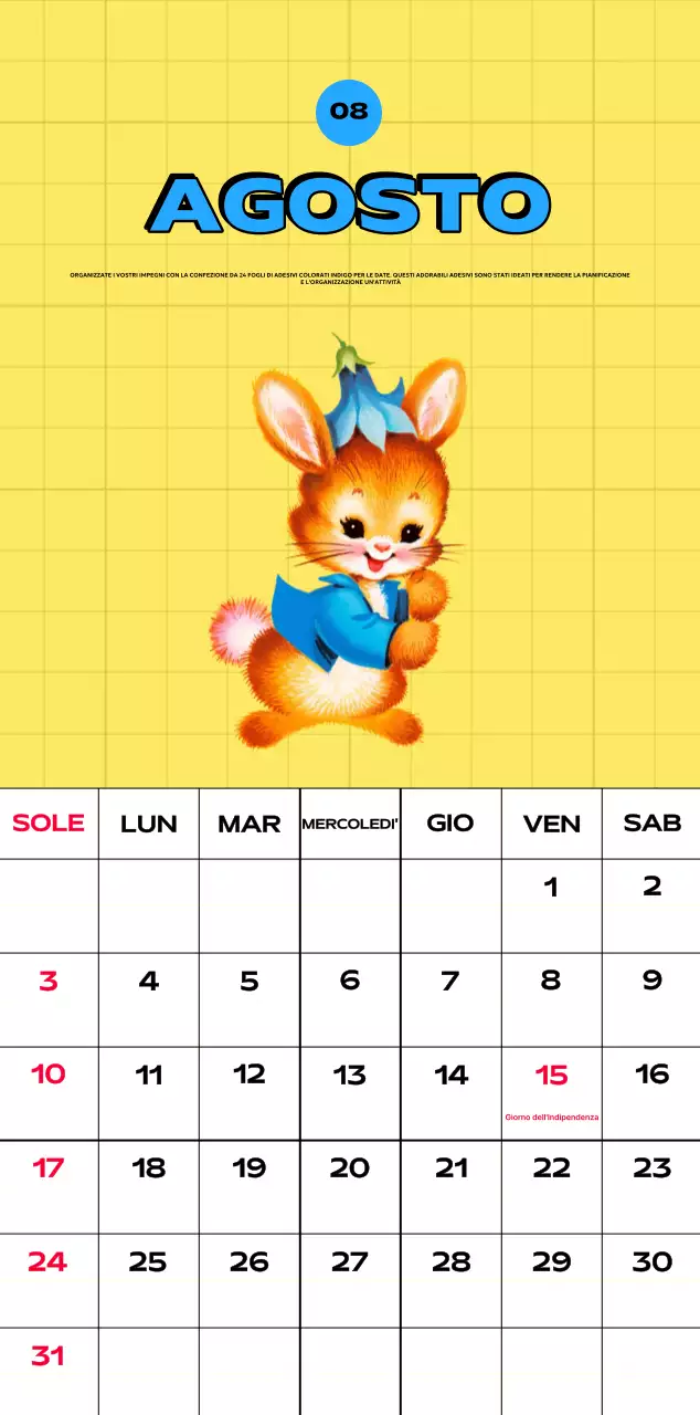 Calendari colorati con una varietà di illustrazioni retrò