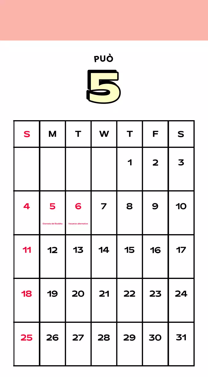 Calendari colorati con una varietà di illustrazioni retrò