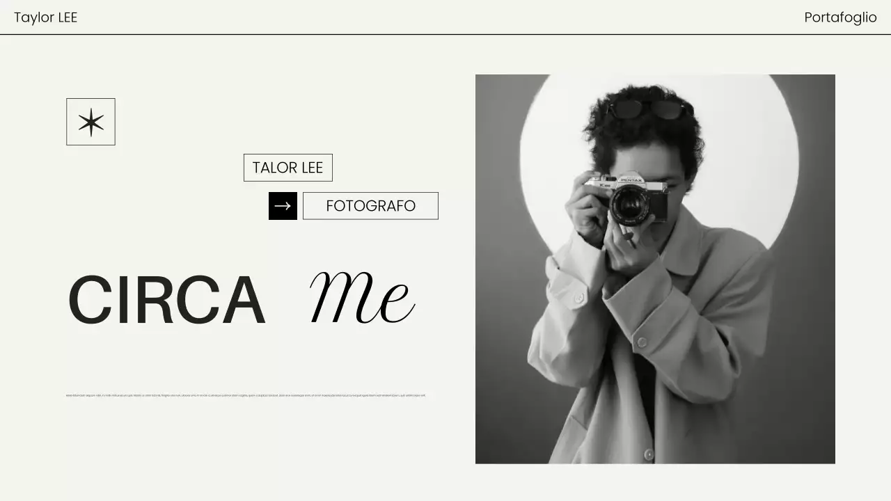 portfolio fotografico nero moderno