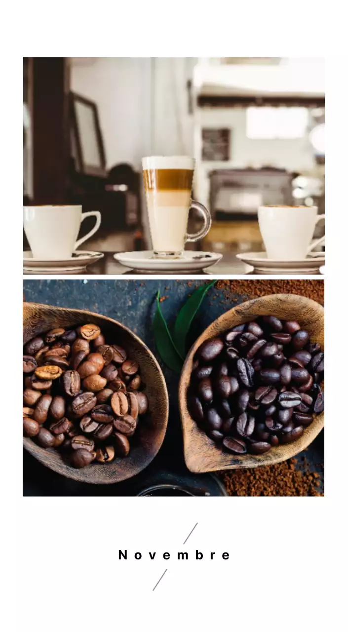 Calendrier de bureau photo simple pour les cafés dans les tons blancs