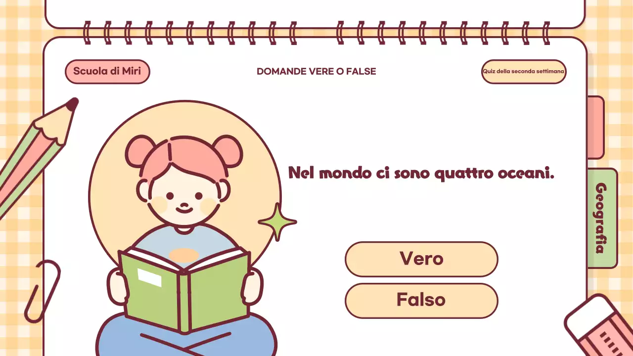 Presentazione in classe dell'ora di Quiz giocosi rosa